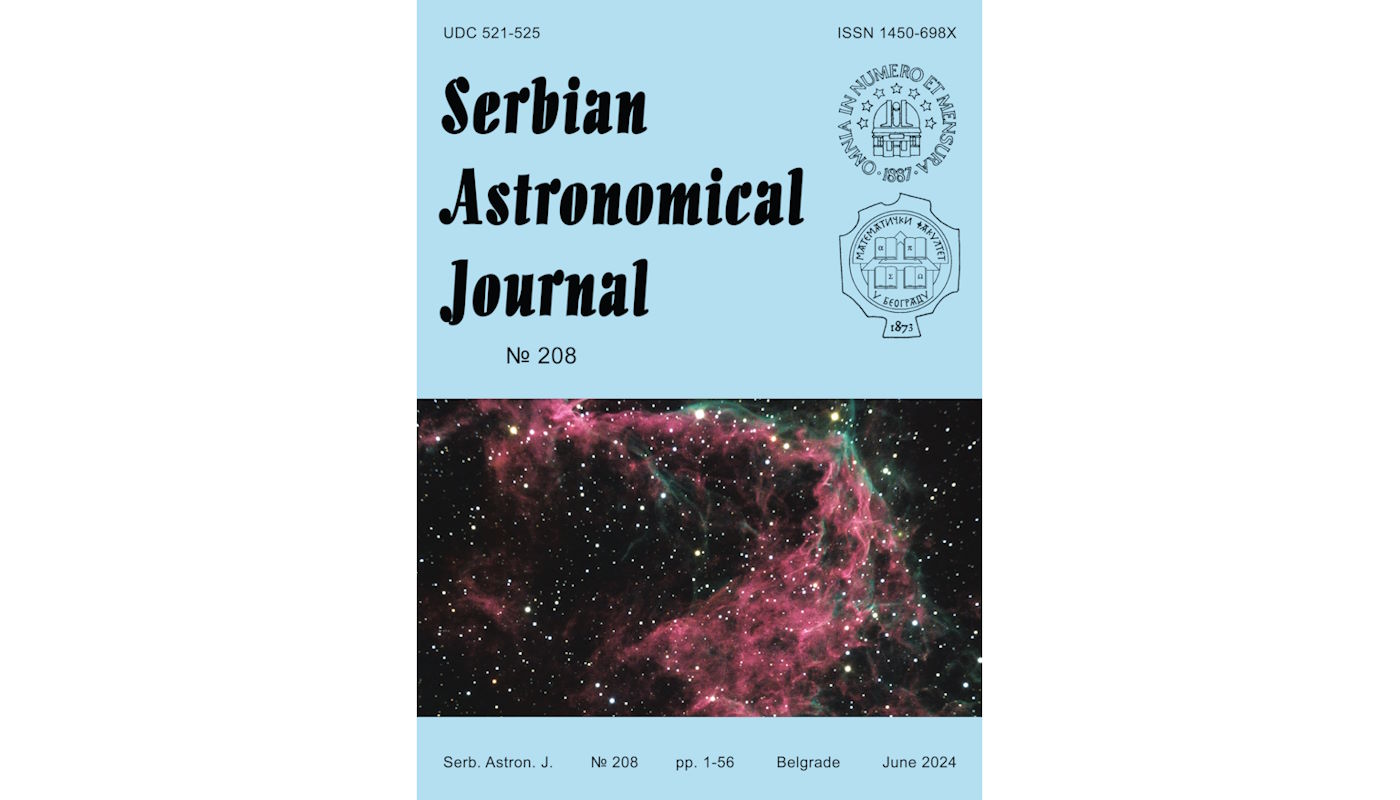 Serbian Astronomical Journal 208